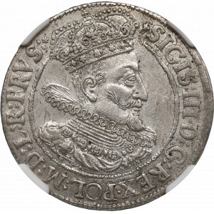 Sigismund III, 18 groschen 1615, Danzig - new portrait NGC Au55