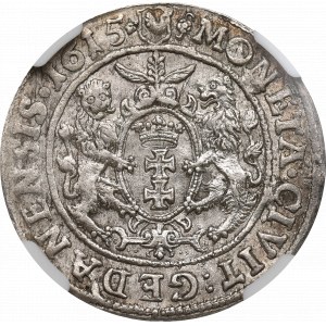 Sigismund III, 18 groschen 1615, Danzig - new portrait NGC Au55