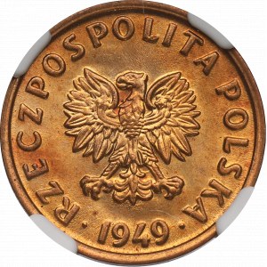 People`s Republic of Poland, 5 groschen 1949 - NGC MS65 RD