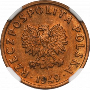 People`s Republic of Poland, 5 groschen 1949 - NGC MS66 RB