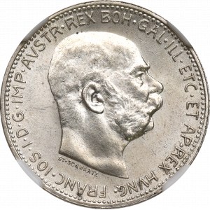 Austria, 1 korona 1915 - NGC MS66
