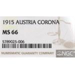 Austria, 1 corona 1915 - NGC MS66