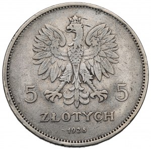 II RP, 5 złotych 1928, Nike, BZM