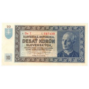 Słowacja, 10 koron 1939 - perforacja SPECIMEN