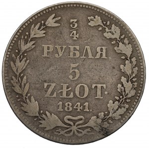 Poland under Russia, Nicholas I, 3/4 rouble=5 zloty 1840 MW