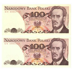 PRL, 100 złotych 1979 GH i GN - zestaw 2 egzemplarze