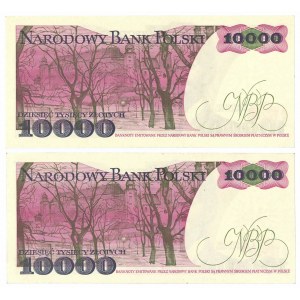 PRL, Zestaw 10000 złotych 1988 - 2 egzemplarze