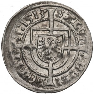 Zakon Krzyżacki, Albrecht Hohenzollern, Grosz 1513, Królewiec - RZADKOŚĆ