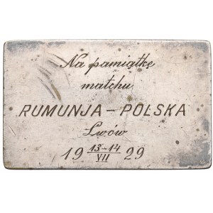 II RP, Polski Związek Lekkiej Atletyki, Medal mecz Polska Rumunia Lwów 1929