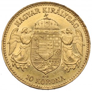 Hungary, Franz Joseph, 10 kronen 1910 KB, Kremnitz