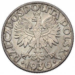 II Rzeczpospolita, 5 złotych 1936 Żaglowiec