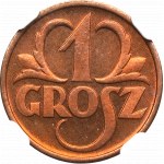 II Rzeczpospolita, 1 grosz 1937 - NGC MS67 RD