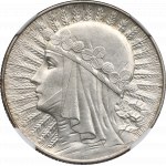 II RP, 5 złotych 1934 Głowa kobiety - NGC MS64 - REWELACYJNA