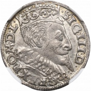Sigismund III, 3 groschen 1596, Bromberg - NGC MS61