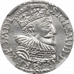 Sigismund III Vasa, 3 groschen 1594, Marienburg - NGC MS64