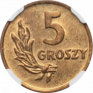 PRL, 5 pennies 1949 - NGC MS64 brass sample