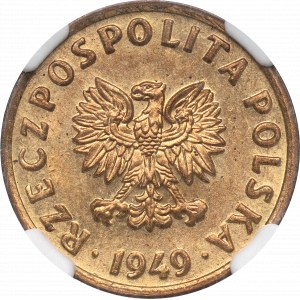 Volksrepublik Polen, 5 Groszy 1949 - NGC MS64 Messingmuster
