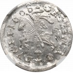 Sigismund III. Vasa, Pfennig 1608, Vilnius - OKAZOWY / NGC MS66