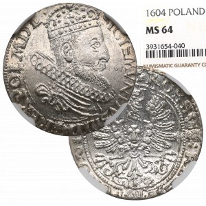 Sigismund III, Groschen 1604, Cracow - NGC MS64