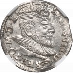 Sigismund III Vasa, Trojak 1592, Vilnius - selten - NGC MS63
