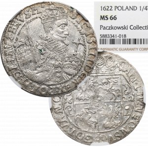 Zygmunt III Waza, Ort 1622, Bydgoszcz - OKAZOWY ex Pączkowski PRVS M NGC MS66