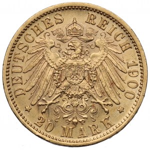 Germany, Wuertemberg, 20 mark 1900 F