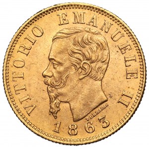 Italien, 10 Lire 1863