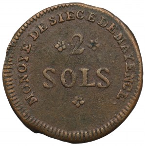 France, Siege of Mainz, 2 sols 1793