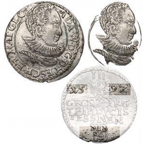 Śląsk, Księstwo Cieszyńskie, Adam Wacław, Trojak 1592, Cieszyn - NIEOPISANY