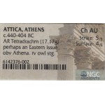 Grecja, Attyka, Ateny, Tetradrachma c. 440-404 pne - Sówka NGC Ch AU