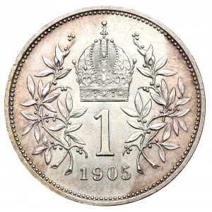 Österreich, Franz Joseph, 1 Krone 1905 - seltener Jahrgang