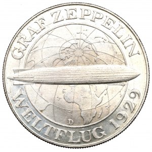 Germany, Weimar Republic, 5 mark D, Munchen - Graf Zeppelin