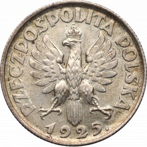 II RP, 1 Zloty 1925 (mit Punkt), London Frau und Ohren