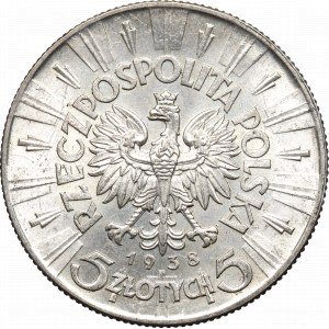 II Republic of Poland, 5 zloty 1938 Pilsudski