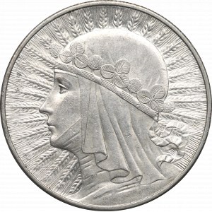 II Republic of Poland, 10 zlotych 1932, Women's Head, London