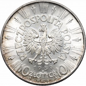 II Republic of Poland, 10 zloty 1939 Pilsudski