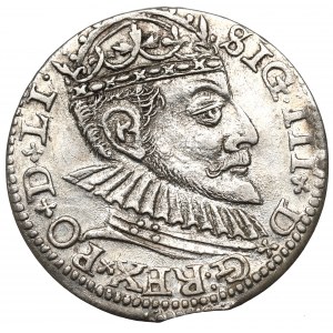 Sigismund III. Vasa, Trojak 1590, Riga - großer Kopf - Selten
