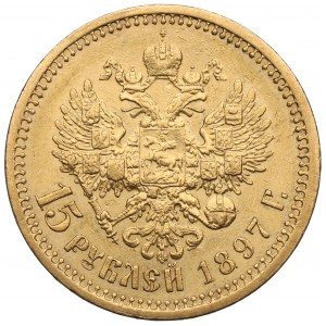 Russland, Nikolaus II, 15 Rubel 1897 AГ - schön
