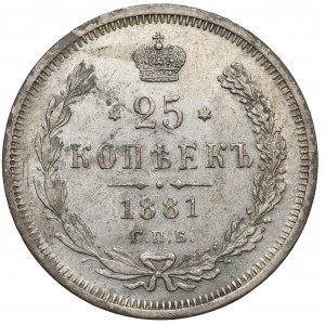 Rosja, Aleksander II, 25 kopiejek 1881 НФ
