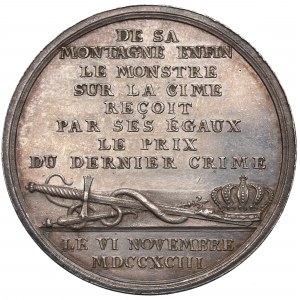 Francja, Ludwik XVI, Medal na pamiątkę zgładzenia Ludwika Filipa II 1793