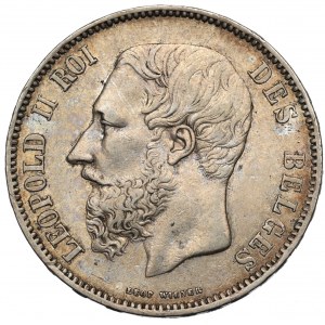 Belgia, 5 franków 1866