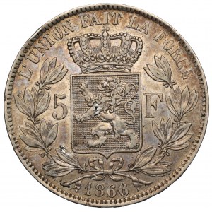 Belgien, 5 Franken 1866