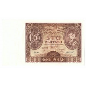 II RP, 100 Zloty 1934 AV. zusätzliches Wasserzeichen X