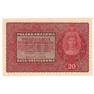 II RP, 20 polnische Mark 1919 II SERJA ES