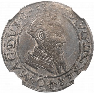 Sigismund II Augustus, Vierfache 1566, Wilna - L/LITV - NGC AU58