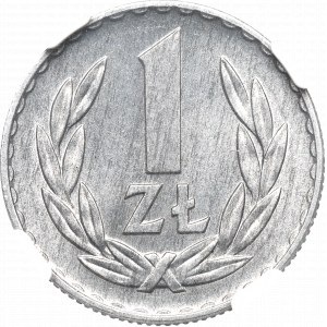 PRL, 1 złoty 1968 - rzadki NGC MS64