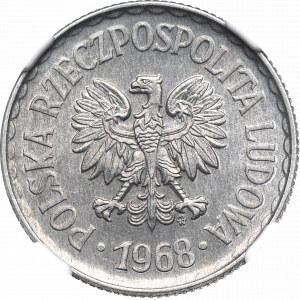 PRL, 1 zloty 1968 - rare NGC MS64