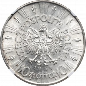 II Republic of Poland, 10 zloty 1939 Pilsudski - NGC MS63