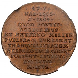 Szwecja, Medal Zygmunt III Waza - suita Hedlingera NGC MS64 BN