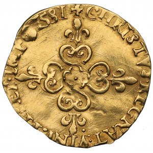 Henri III, Ecu d'or 1581, Rouen